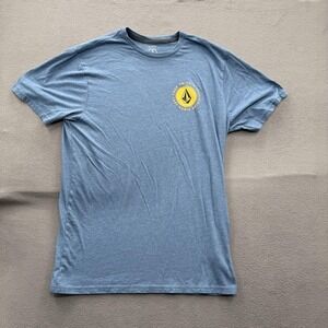 Volcom Shirt Mens Large Blue True To This Worldwide Graphic Tee Tagless Surf